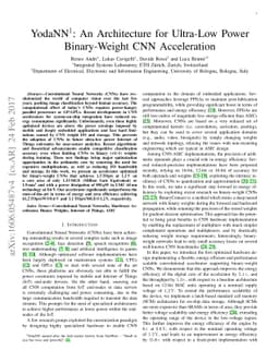 YodaNN: An Architecture for Ultra-Low Power Binary-Weight CNN
  Acceleration