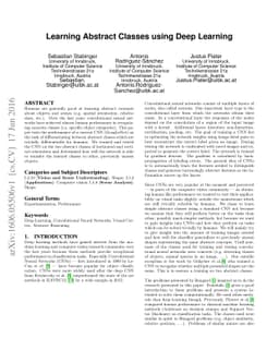 Learning Abstract Classes using Deep Learning