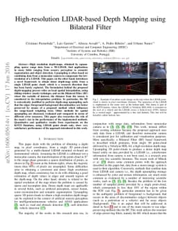 High-resolution LIDAR-based Depth Mapping using Bilateral Filter