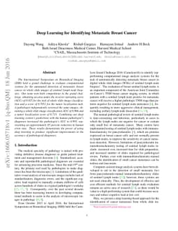 Deep Learning for Identifying Metastatic Breast Cancer