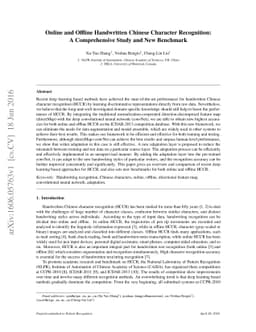 Online and Offline Handwritten Chinese Character Recognition: A
  Comprehensive Study and New Benchmark