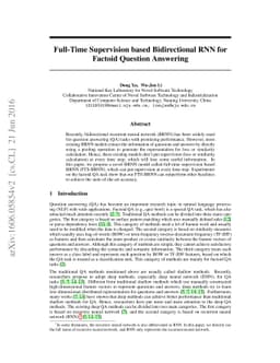 Full-Time Supervision based Bidirectional RNN for Factoid Question
  Answering