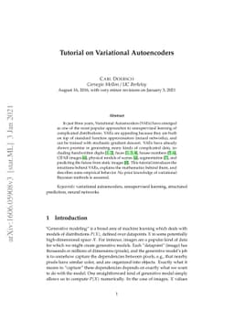 Tutorial on Variational Autoencoders