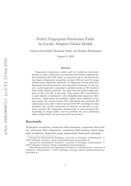 Perfect Fingerprint Orientation Fields by Locally Adaptive Global Models