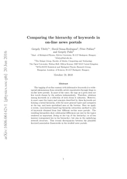 Comparing the hierarchy of keywords in on-line news portals