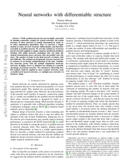 Neural networks with differentiable structure