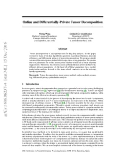 Online and Differentially-Private Tensor Decomposition