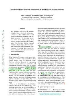 Correlation-based Intrinsic Evaluation of Word Vector Representations
