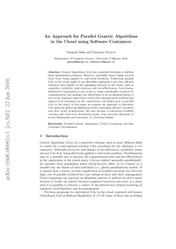 An Approach for Parallel Genetic Algorithms in the Cloud using Software
  Containers