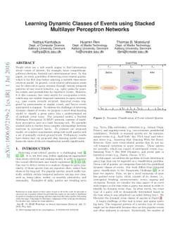 Learning Dynamic Classes of Events using Stacked Multilayer Perceptron
  Networks