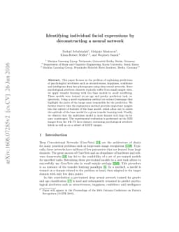 Identifying individual facial expressions by deconstructing a neural
  network