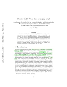 Parallel SGD: When does averaging help?