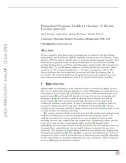 Personalized Prognostic Models for Oncology: A Machine Learning Approach