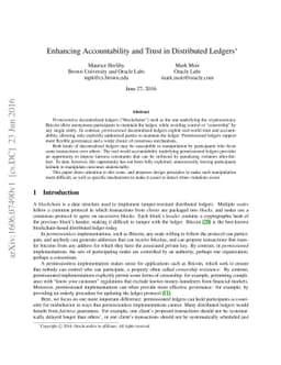Enhancing Accountability and Trust in Distributed Ledgers