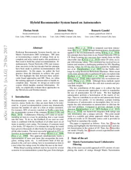 Hybrid Recommender System based on Autoencoders