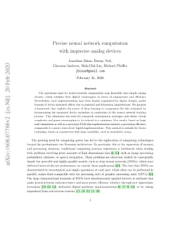 Precise neural network computation with imprecise analog devices