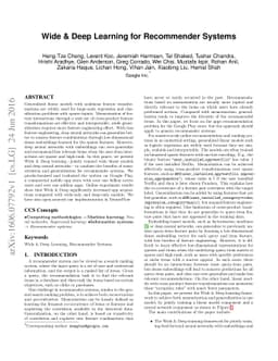 Wide & Deep Learning for Recommender Systems