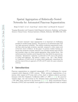 Spatial Aggregation of Holistically-Nested Networks for Automated
  Pancreas Segmentation