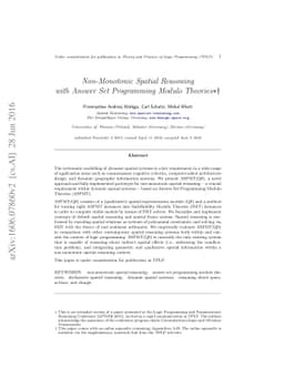 Non-Monotonic Spatial Reasoning with Answer Set Programming Modulo
  Theories