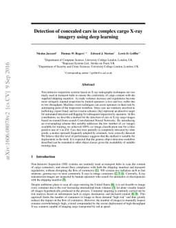 Detection of concealed cars in complex cargo X-ray imagery using Deep
  Learning