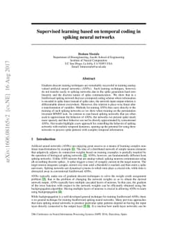 Supervised learning based on temporal coding in spiking neural networks
