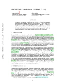 Gaussian Error Linear Units (GELUs)
