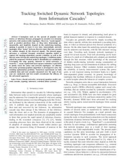 Tracking Switched Dynamic Network Topologies from Information Cascades