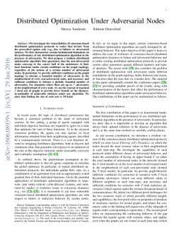Distributed Optimization Under Adversarial Nodes