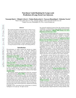 Non-linear Label Ranking for Large-scale Prediction of Long-Term User
  Interests