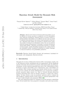 Bayesian Attack Model for Dynamic Risk Assessment