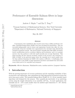 Performance of Ensemble Kalman filters in large dimensions