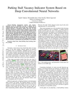 Parking Stall Vacancy Indicator System Based on Deep Convolutional
  Neural Networks