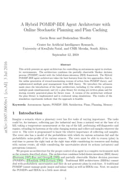 A Hybrid POMDP-BDI Agent Architecture with Online Stochastic Planning
  and Plan Caching