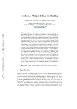 Confidence-Weighted Bipartite Ranking