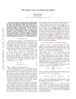 The Primal versus the Dual Ising Model