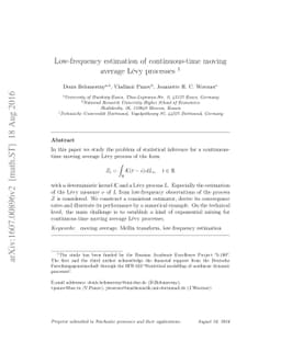 Low frequency estimation of continuous-time moving average Lévy
  processes