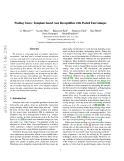 Pooling Faces: Template based Face Recognition with Pooled Face Images