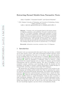 Extracting Formal Models from Normative Texts