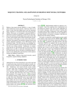 Sequence Training and Adaptation of Highway Deep Neural Networks