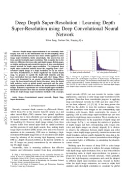 Deep Depth Super-Resolution : Learning Depth Super-Resolution using Deep
  Convolutional Neural Network