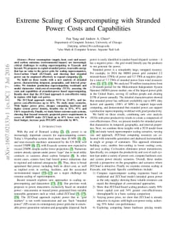 Extreme Scaling of Supercomputing with Stranded Power: Costs and
  Capabilities