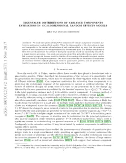 Eigenvalue distributions of variance components estimators in
  high-dimensional random effects models