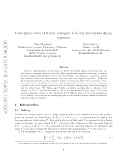 Convergence rates of Kernel Conjugate Gradient for random design
  regression