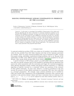 Solving finite-domain linear constraints in presence of the
  $\texttt{alldifferent}$