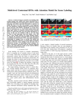 Multi-level Contextual RNNs with Attention Model for Scene Labeling