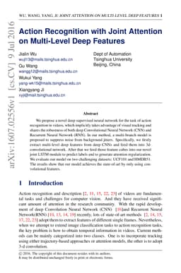 Action Recognition with Joint Attention on Multi-Level Deep Features