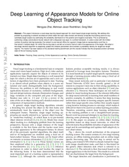 Deep Learning of Appearance Models for Online Object Tracking