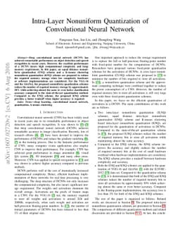 Intra-layer Nonuniform Quantization for Deep Convolutional Neural
  Network