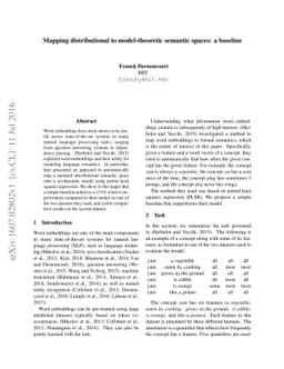 Mapping distributional to model-theoretic semantic spaces: a baseline