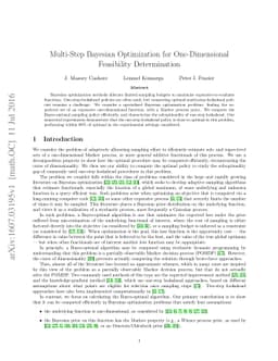 Multi-Step Bayesian Optimization for One-Dimensional Feasibility
  Determination